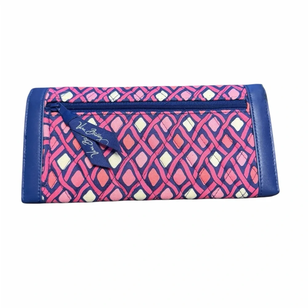 Vintage Vera Bradley Purple Pink Quilted Wallet Tri Fold - Picture 7 of 7